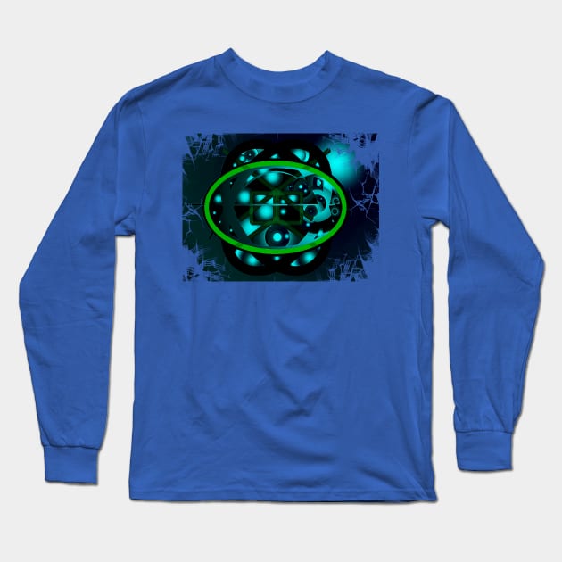 An abstract with a green oval Long Sleeve T-Shirt by Evgeniya